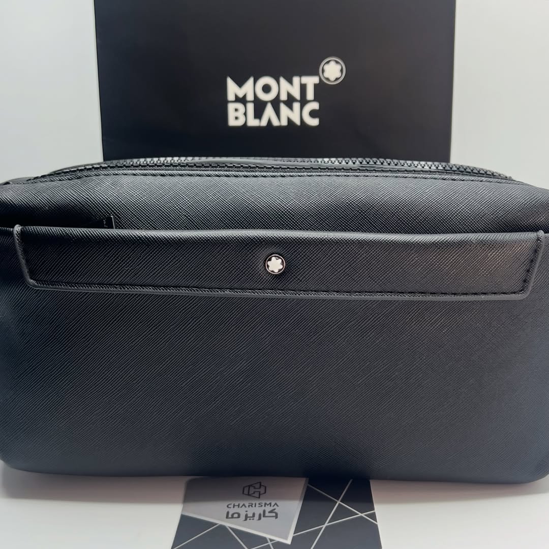 شوزبگ مون بلان دوزیپ | Montblanc washbag | کیف دستی چرم مردانه